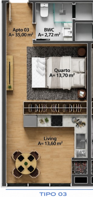 Planta · Elevare · Tipo 03 · 3003 · 30º andar